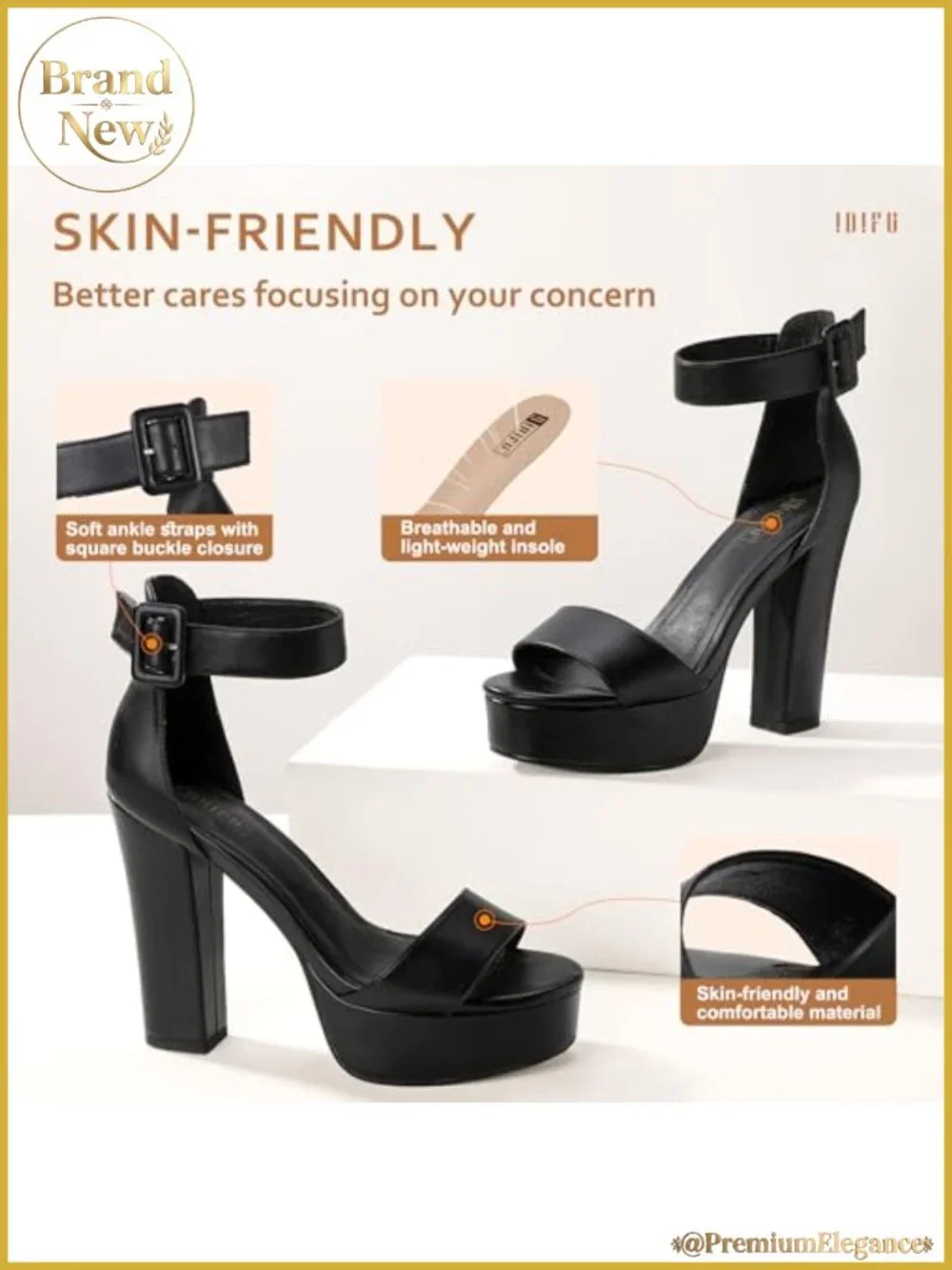 Platform Block Chunky High Heels Open Toe Sandals
